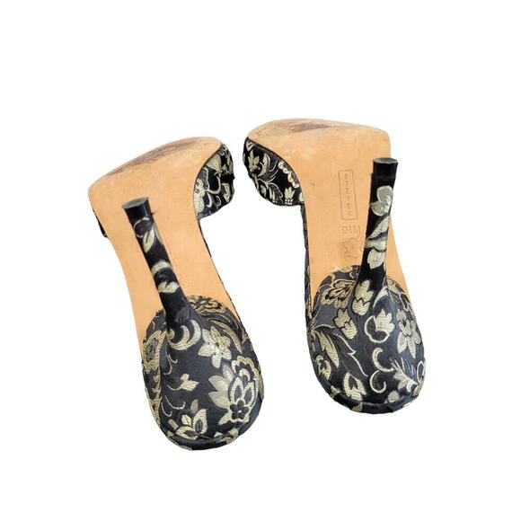 Steve Madden‎ Brocade Floral Fabric Covered Open Toe Slip On Heels Size 9.5 - Picture 5 of 9